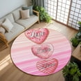 thumbnail image 2 of Valentine's Day Love Washable Area Rug&nbsp;5 ft Heart Desserts Gradient Pink Abstract Soft Round&nbsp;Rugs for Living Room, Non Slip Carpet for Bedroom&nbsp;Entryway Dining Room, 2 of 9