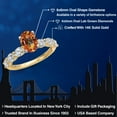 thumbnail image 2 of Gem Stone King 14K Two Tone Gold Ecstasy Mystic Topaz and Lab Grown Diamond Engagement Ring for Women | 2.40 Cttw | Oval 8X6MM | Gemstone November Birthstone | Size 7, 2 of 6