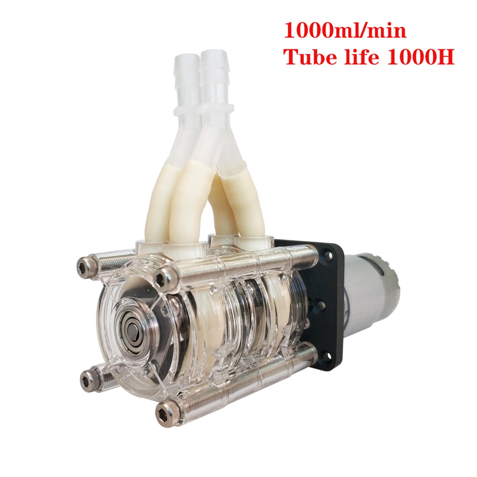 Peristaltic Pump, Water Pump, Dosing Pump, Dual Pump Head, 12V 24V DC, High Flowrate For Aquarium Lab Analytical ,Adjustable Flow Rate