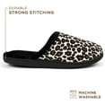 thumbnail image 4 of Roxoni Womens Leopard Print Slippers, Cozy Slip On Memory Foam Black, 4 of 5