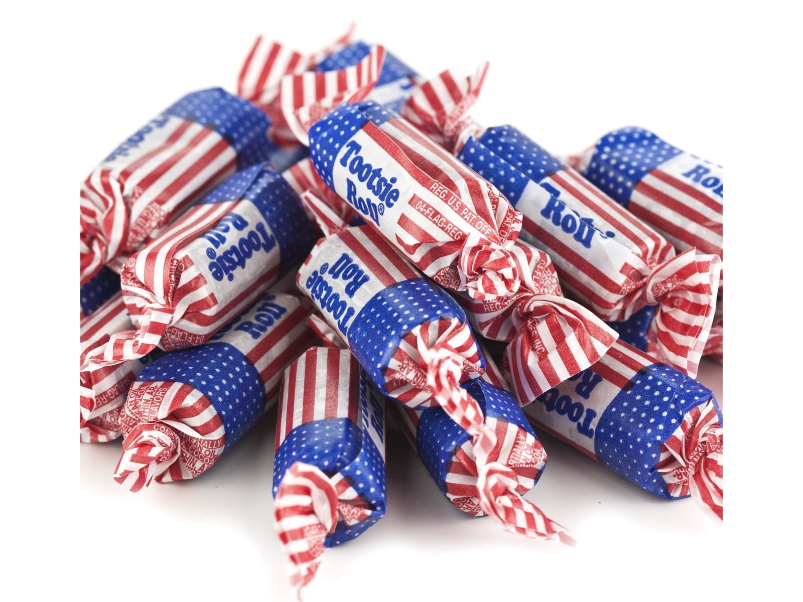 Patriotic Tootsie Rolls Midgee Flag Wrapped 5 Pound Tootsie Rolls Bulk 
