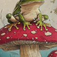 thumbnail image 5 of Patifu Frog Mushroom Fantasy Art Bathroom Decor Set with Hooks - Graphic Print Polyester Washable Shower Curtain - Chic Modern Bathroom Decor 60"x72, 5 of 7