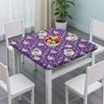 thumbnail image 3 of Purple Fairy Unicorn Pattern Square Fitted Tablecloth with Elastic Edge,Square Table Cover,Washable Elastic Table Cover for Home Kitchen Party Decor 34"x34", 3 of 6