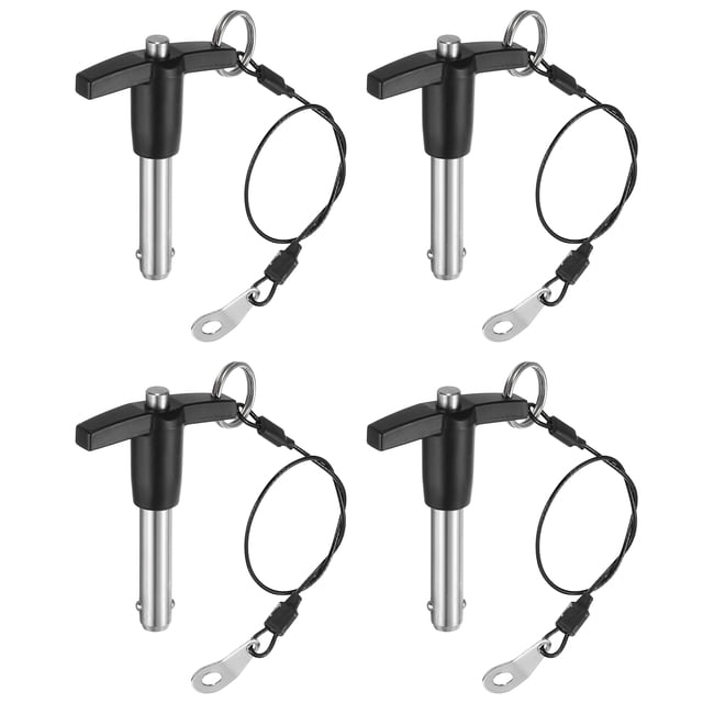 Uxcell 4Pack T Handle Lock Pins, 10mm x 30mm Usage Length Stainless Steel Push-Button Quick Release Pin