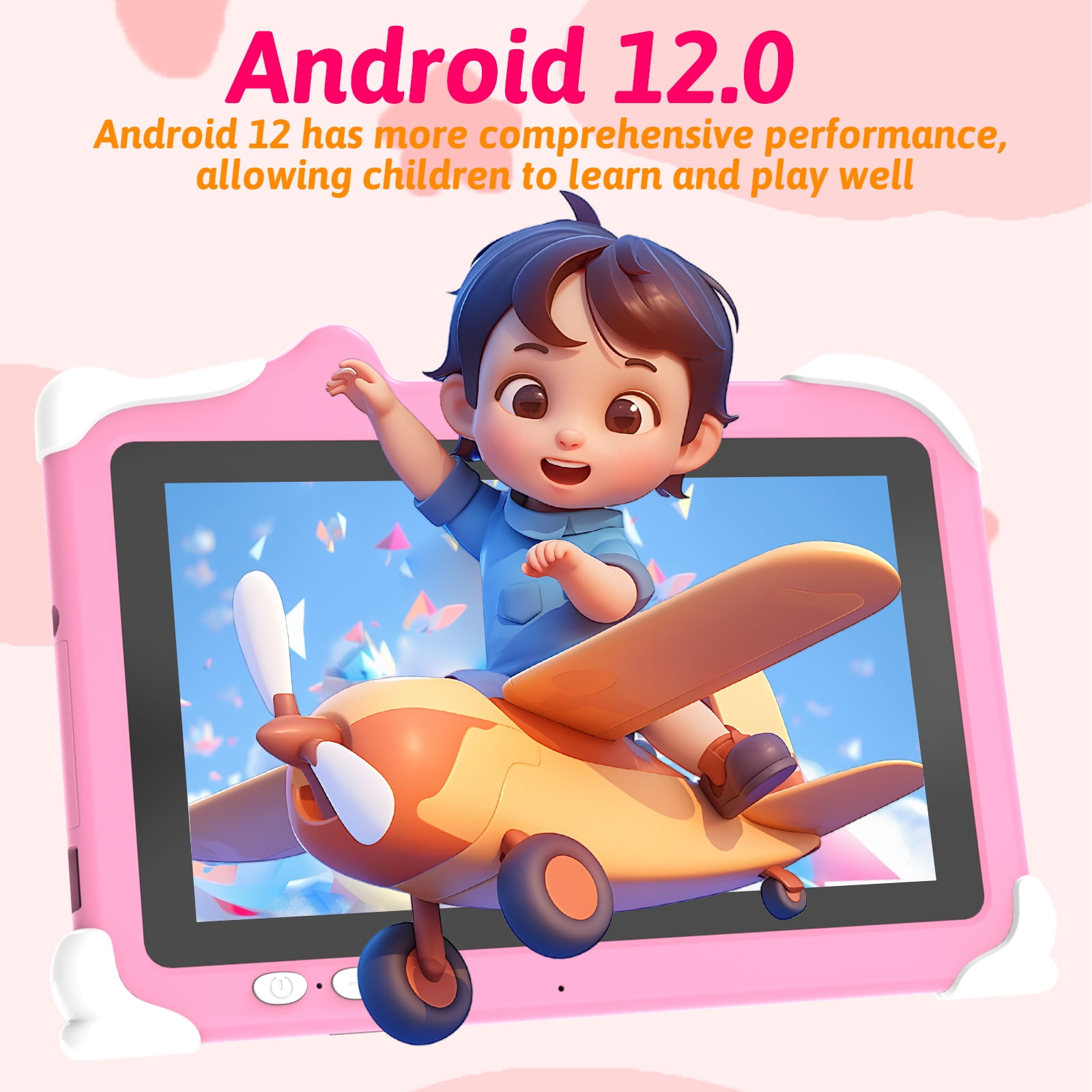 Android 12 Kids Tablet, 7 inch Tablet for Kids, 4GB RAM 32GB ROM Toddler Tablet, 1.5Ghz Quad-core Processor, Safety Eye Protection Screen, Parental Control APP, Tablet with Shockproof Case