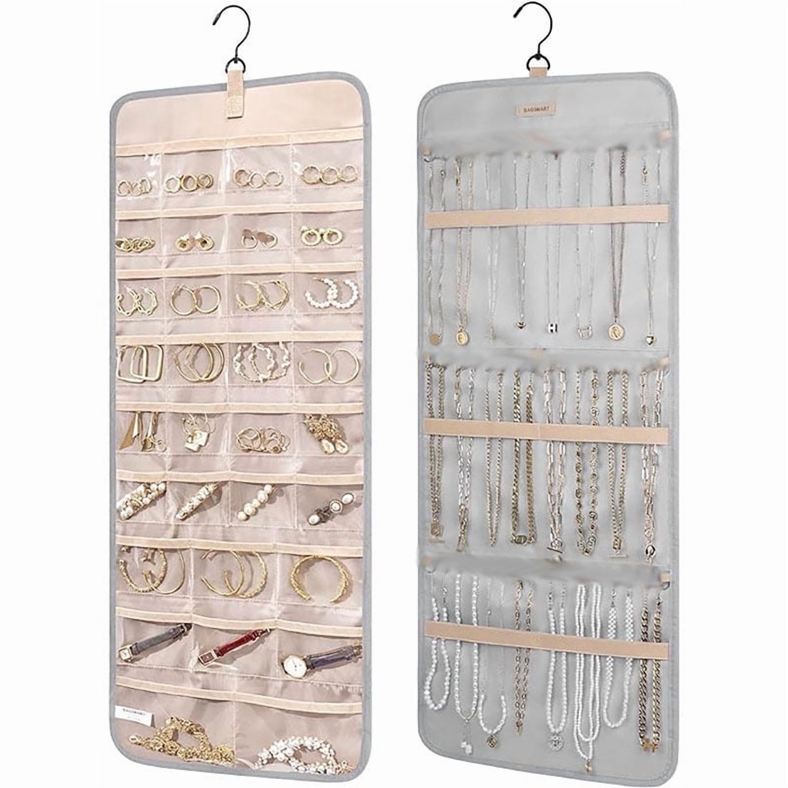Carbrea Double-Sided Hanging Jewelry Organizer – Butterfly Design With 22 Pockets & 18 Hooks, Saves Space On Door Or Wall - View #9
