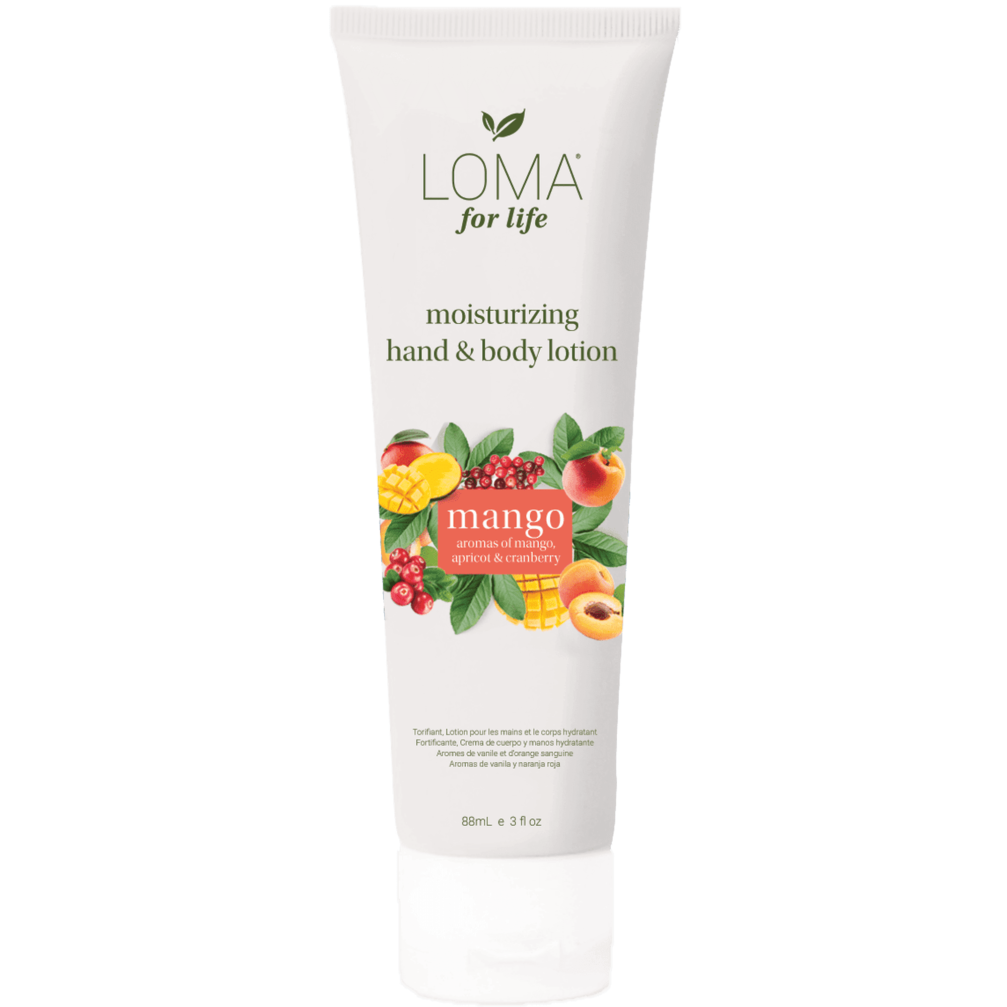 LOMA Mango Moisturizing Hand and Body Lotion with Aloe Vera, Fast Absorbing Formula, 3 fl oz