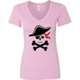 thumbnail image 3 of Inktastic Pirate Skull and Cross Bones Women's V-Neck T-Shirt, 3 of 5