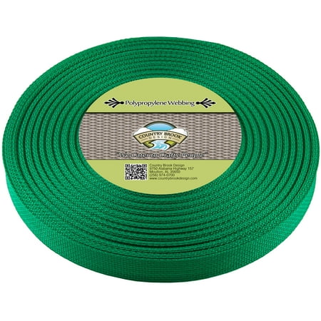 - Country Brook Design® 3/4 Inch Kelly Green Polypropylene (Polypro) Webbing