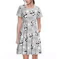 thumbnail image 1 of Easygdp Pandas Between Clouds and Stars para Vestido Transpirable de Mujer, Vestido Suelto de Manga Corta con Pliegues y Bolsillos para el Verano, 1 of 6