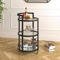 thumbnail image 5 of Evelyn&Zoe 21" Blackened Bronze Metal/Glass Bar Cart, 5 of 9