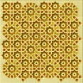 thumbnail image 1 of Ahgly Company Machine Washable Indoor Square Transitional Bold Yellow Area Rugs, 4' Square, 1 of 7