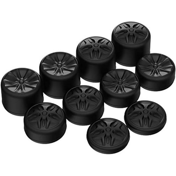 TRAHOO-PlayVital Black Ergonomic Analog Joystick Caps for Xbox Series X/S, Xbox One, Xbox One X/S, for PS5 for PS4, Switch Pro Controller - with 3 Height Convex and Concave - Pentagram & Rotary Wheel
