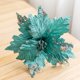 thumbnail image 3 of Flor de Navidad artificial, flor de Pascua de terciopelo con purpurina para decoraciones para árboles de Navidad, guirnalda artesanal, adornos de decoración, 3 of 4