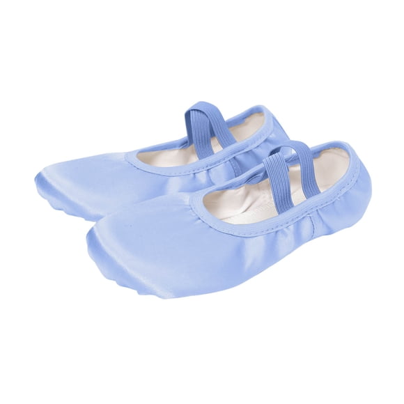 FFENYAN Children's Soft Bottom Satin Dance Shoes with Elastic Cross Straps for Medium and Large Children 2-14 Years - Perfect for Ballet Jazz and Dance Practice