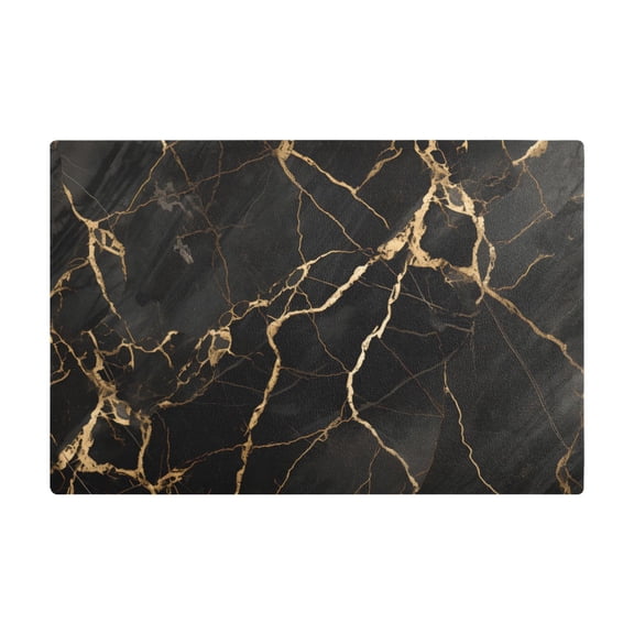 Dish Drying Mat Microfiber Kitchen Dish Pad Counter Absorbent Drainer Rack 12"x18" Luxury Black Gold Marble