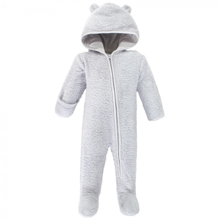 Hudson Baby Unisex Baby Fleece Sleep and Play, Gray Bear, 912 Months