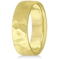 thumbnail image 3 of Men\'s Hammered Finished Carved Band Wedding Ring 14k Yellow Gold (7mm), 3 of 5