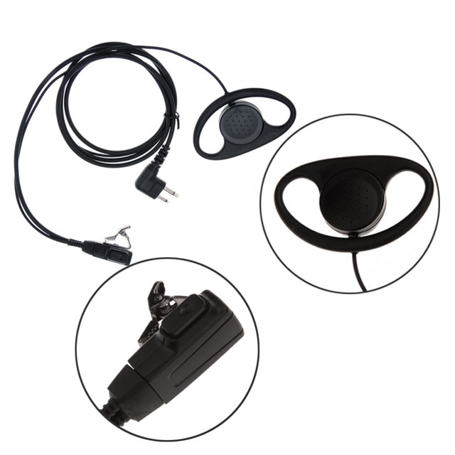 Micrófono PTT para Audífonoses con forma de D de 2 pines para radio Motorola GP88 CT150 P040