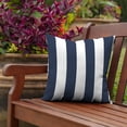 thumbnail image 4 of ARDEN Outdoor Toss Pillow, Set of 4, 16 x 16, Rain-Proof, Fade Resistant Sapphire Blue Cabana Stripe, 4 of 8