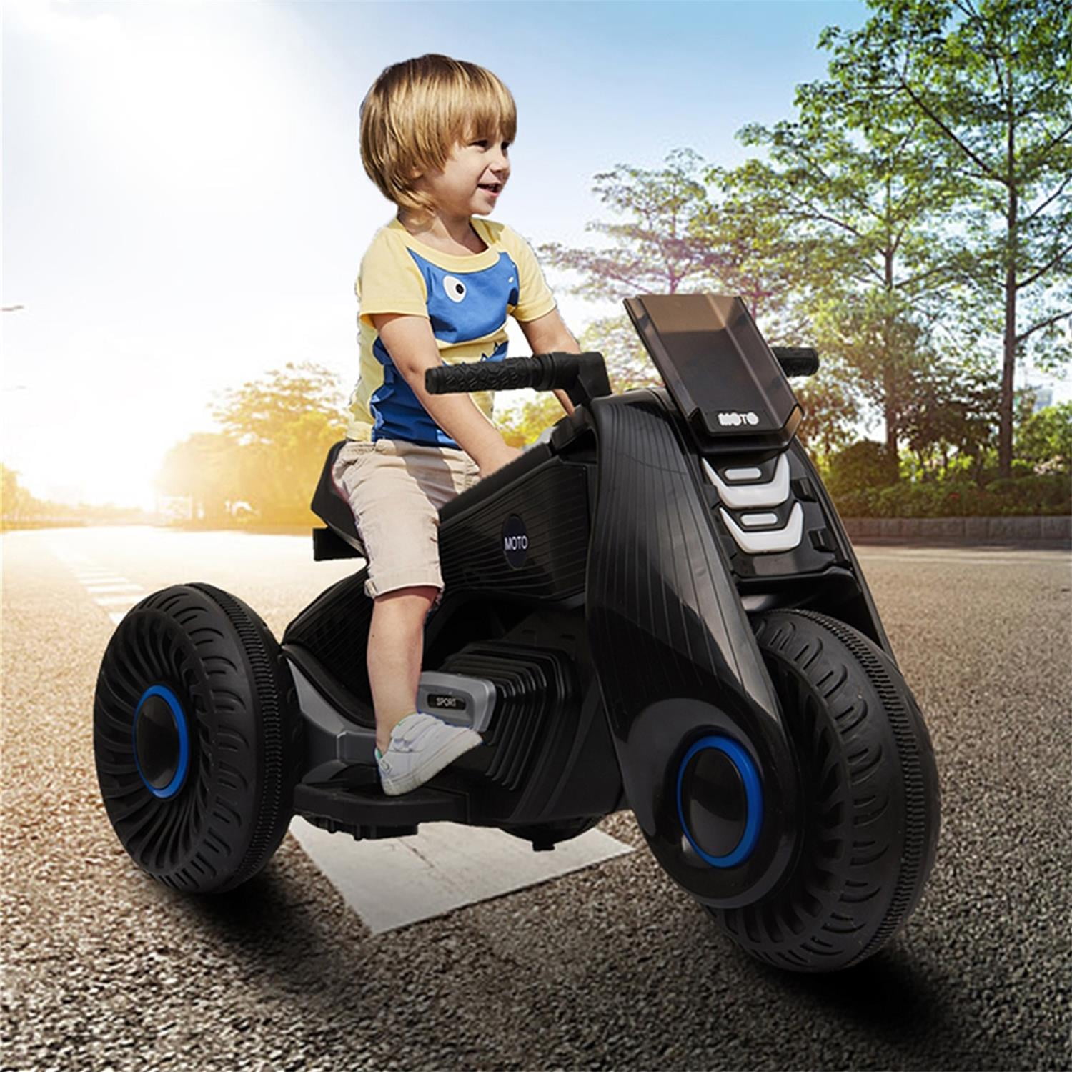 CIPACHO Kids Ride on Motorcycle, 6 V Battery Powered 3 Wheels Motorcycle Toy for Children Boys & Girls, Electric Ride on Motorcycle, Black