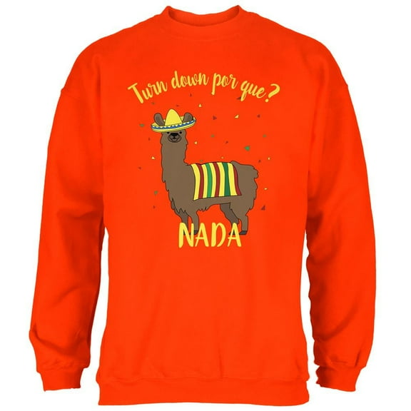 Cinco De Mayo Llama Fiesta Mens Sweatshirt Orange X-LG