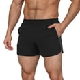 thumbnail image 2 of Mens Casual Shorts Running 3 Inch Inseam Lightweight Athletic Gym Basketball Breathable Summer Beach Shorts for Men Black L, 2 of 5