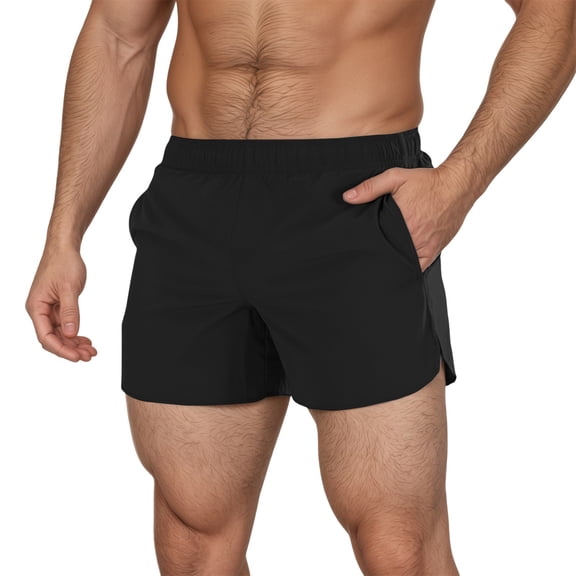Running Shorts for Men 3 Inch Inseam Lightweight Athletic Workout Gym Basketball Breathable Black L