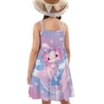 thumbnail image 2 of Uourmeti Girls Cute Cat Summer Dress Causal Spaghetti Strap Cami Dress Boho A Line Swing Tiered Dresses Play Party School Beach Sundress,11-12t, 2 of 6