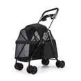 thumbnail image 2 of Aqzb 4 Wheels Dog Cat Stroller, Outdoor Travel Pet Folding Stroller, Dog Cat Cage Stroller with Cup Holder, Visible Window for Medium Small Dog _Clearance Folding Stroller, 2 of 7