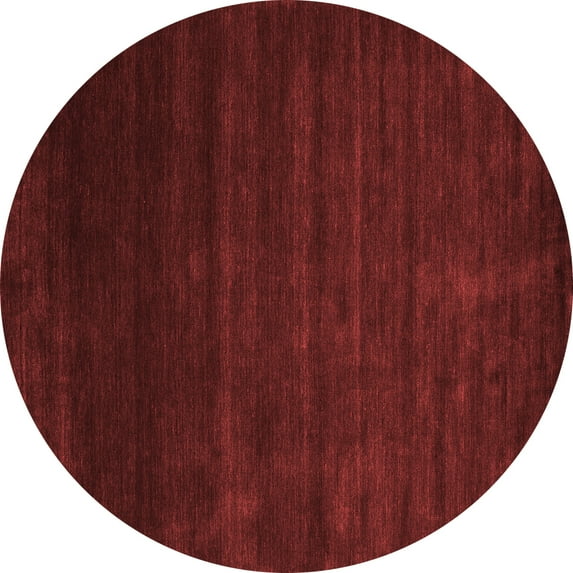 Ahgly Company Indoor Round Abstract Red Contemporary Area Rugs, 4' Round