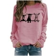 thumbnail image 2 of jjayotai Womens Funny Goats Graphic Sweatshirt, Cute Animal Print Farm Shirt Long Sleeve Crew Neck Comfy Pullover Tops Fall Winter, 2 of 5