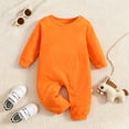 thumbnail image 4 of YDFCWXW Unisex Baby Romper Long Sleeve 100% Cotton Baby Clothes, Baby Footless Jumpsuit for Infant Boys Girls (Orange, 3-6Months), 4 of 7
