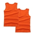 thumbnail image 2 of Cethrio Summer Tank Tops for Boys, Casual Crewneck Workout 2 Piece Boys Undershirts Orange Size 14, 2 of 3