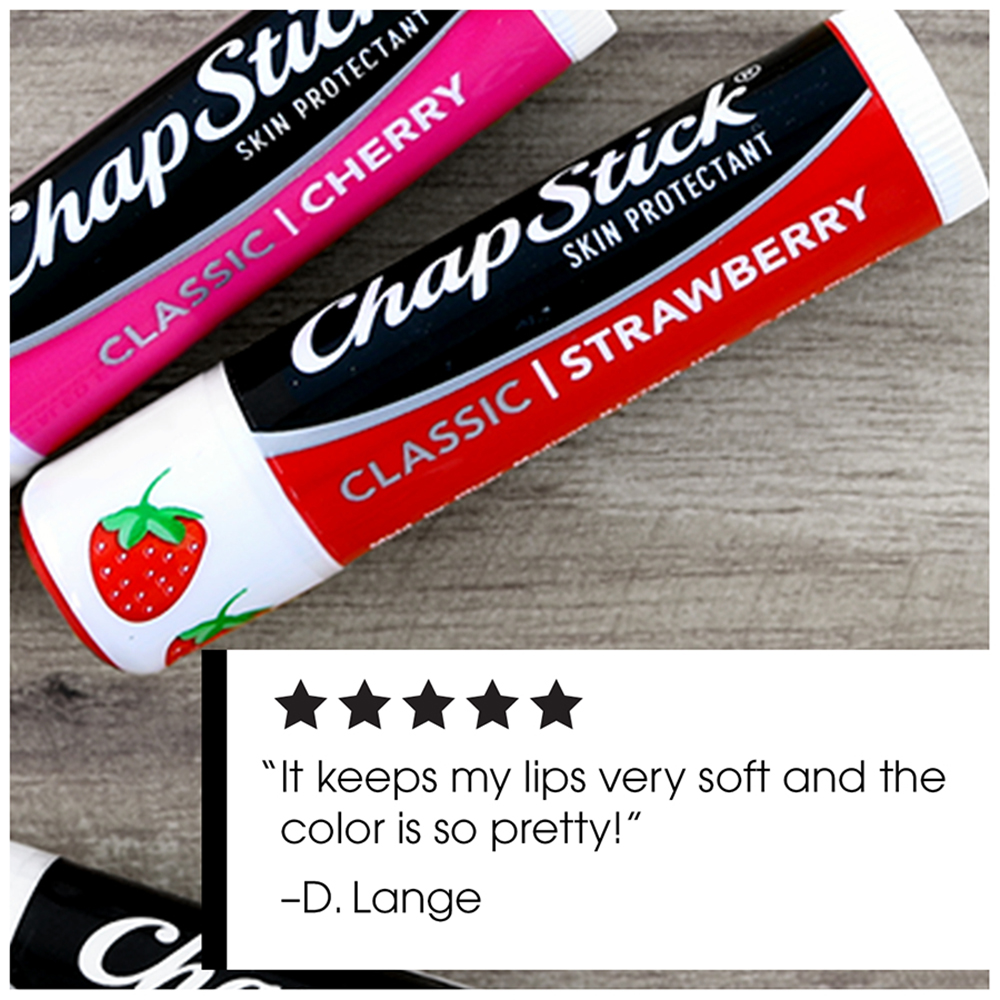ChapStick Classic Strawberry Lip Balm Tubes - 0.15 oz (Pack of 3) - image 4 of 12