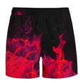 thumbnail image 5 of OWMEOT 3D Graphic Mens Swim Trunks Summer Flame Print Bathing Suits Stretchy Quick Dry Beach Shorts 5 Inch Drawstring Board Shorts, 5 of 5