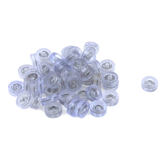 Semetall Round Rubber Feet 50 Pack Soft Cutting Board Rubber Feet Small Clear Pads for Furniture Electronics and Appliances,18mmx7mm(0.7""x0.27"" DxH)