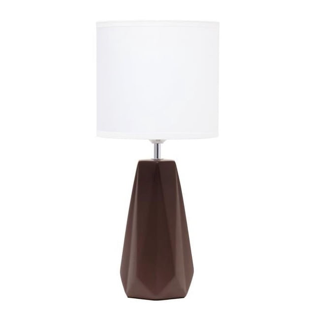 Simple Designs LT2082-BWN Ceramic Prism Table Lamp, Espresso Brown