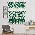thumbnail image 4 of Kitchen Window Curtains Valance and Tier Set, St. Patrick's Day Shamrock Rod Pocket Tier Curtain Valance Set, White Lucky Leaves on Green Light Filtering Cafe Curtains for Bedroom Living Room, 4 of 9