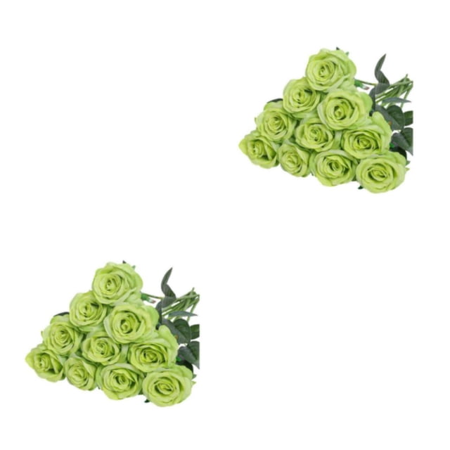 Naiovety 10 UNIDS Flores Artificiales Impermeable Seda Ligero Tallo Largo Ramo de Rosas Banquete de Boda Decoraciones Al Aire Libre Type4 NO4