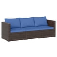 thumbnail image 2 of Costway 3PCS Patio Sectional Sofa Set with Right Arm Sofa & Left Arm Sofa, Soft Cushions Navy + Mix Brown, 2 of 10