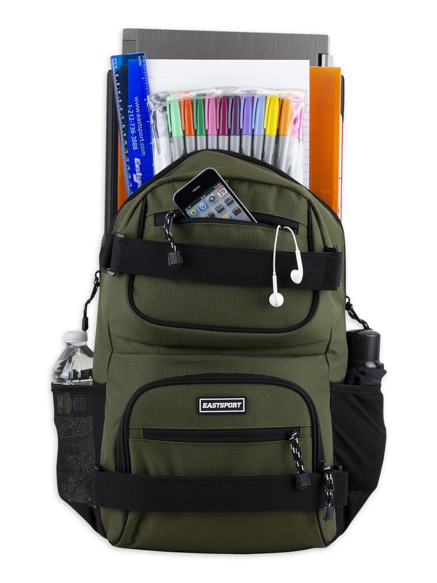 Eastsport Unisex Skatepark Laptop Backpack, Olive