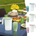 thumbnail image 1 of Refrigerador Hervidor de agua fría Dispensador de bebidas de gran capacidad | Jarra resistente al calor y al frío con tapa a prueba de fugas | Incluye 3 tazas | Fácil de limpiar | Almacenamiento, 1 of 9