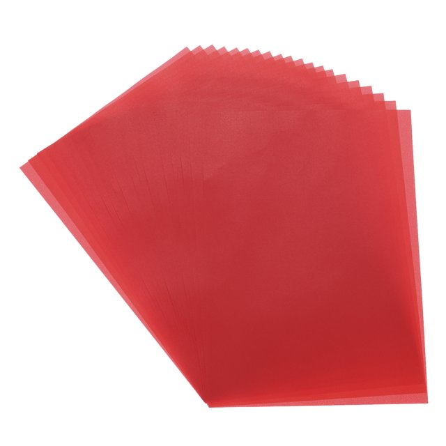 Uxcell Papier Vellum Coloré, 40 Feuilles Rouge Profond Transparent 8.5 x 11 Papier Vellum Imprimable, Feuilles Translucides pour Invitations