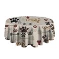 thumbnail image 5 of Paw Prints and Bones Round Tablecloth 60"x60",Wrinkle Wipeable Table Cloth for Kitchen Dining Room Picnic Patio Party, 5 of 6