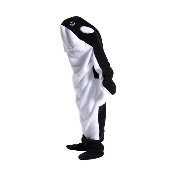 SHENGSI Kids Shark Whale Flannel Sleeping Bag Onesie, Blanket Hoodie Unisex Wearable Hoodie Blanket Soft Cozy Flannel Hoodie Cute for Children