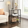 thumbnail image 2 of VECELO Set of 2 End Table, 3-Tier Storage Shelf Nightstand Bedside Sofa Side Table, Gray, 2 of 9