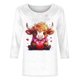 thumbnail image 3 of TaTaai Valentine's Day Cow Print Women's Tee, Loose Fit Three Quarter Sleeve Pullover, Cute Casual Top Gift, 3 of 5