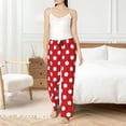 thumbnail image 4 of Balery Red Polka Dot Pantalones de pijama para mujer, pijamas ultraligeros, pantalones de estar por casa-Large, 4 of 6