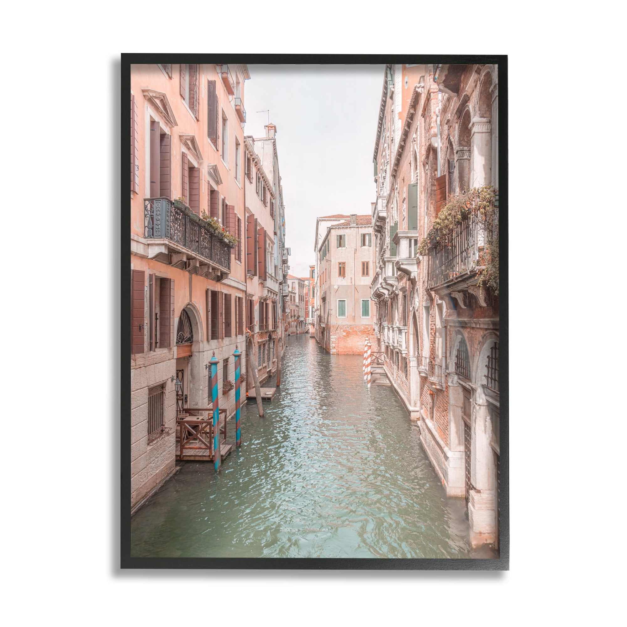 Stupell Industries Urban Canal Town Buildings Town & City Photography White Framed Art Print Wall Art